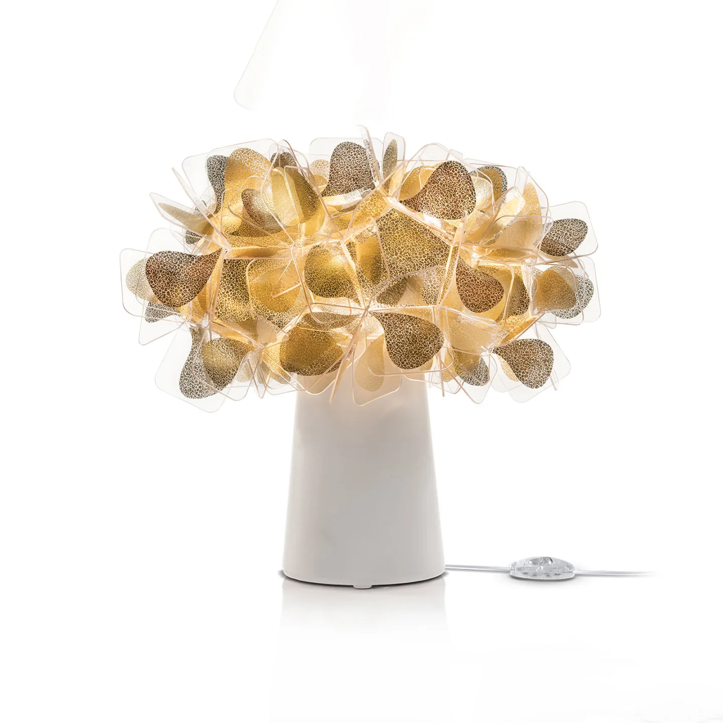 Clizia Bordlampe Mama Non Mama Gold/White - Slamp Clizia Mama Non Mama - Stue - Design - Plastik - Med skærm