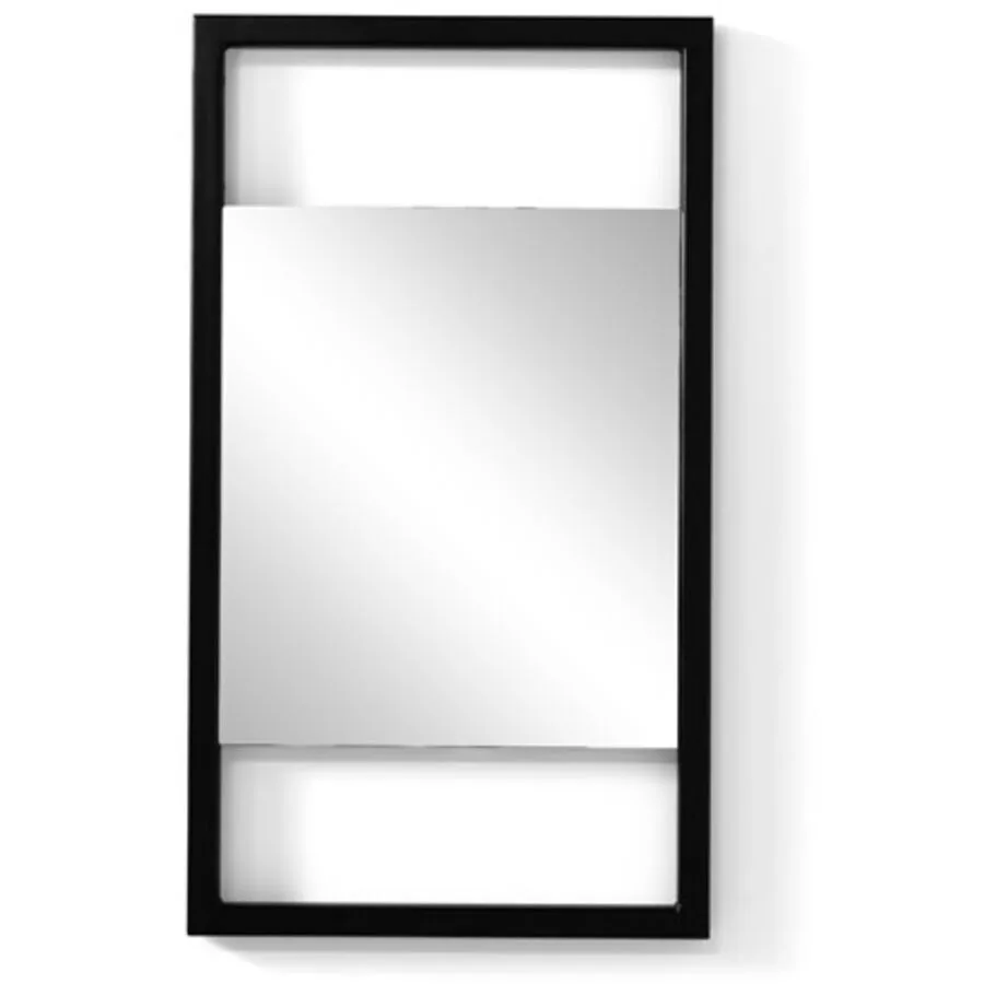 Spinder Design Spiegel Skadi schwarz Stahl/Glas Rechteckig B 40 H 60 cm