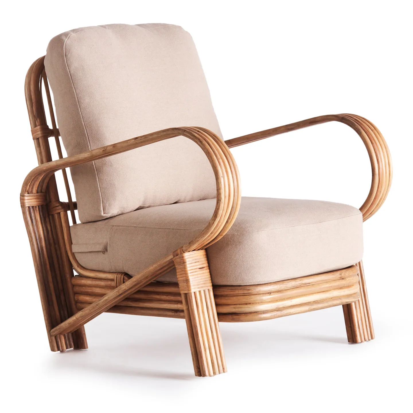 Dusty Deco - Bamboo Lounge Chair - Fåtöljer - Edin & Lina Kjellvertz - Beige,Träfärgad - Naturmaterial/Trä