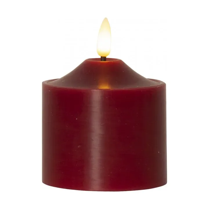 Star Trading Flamme Blockkerze LED 9,5 cm Rot