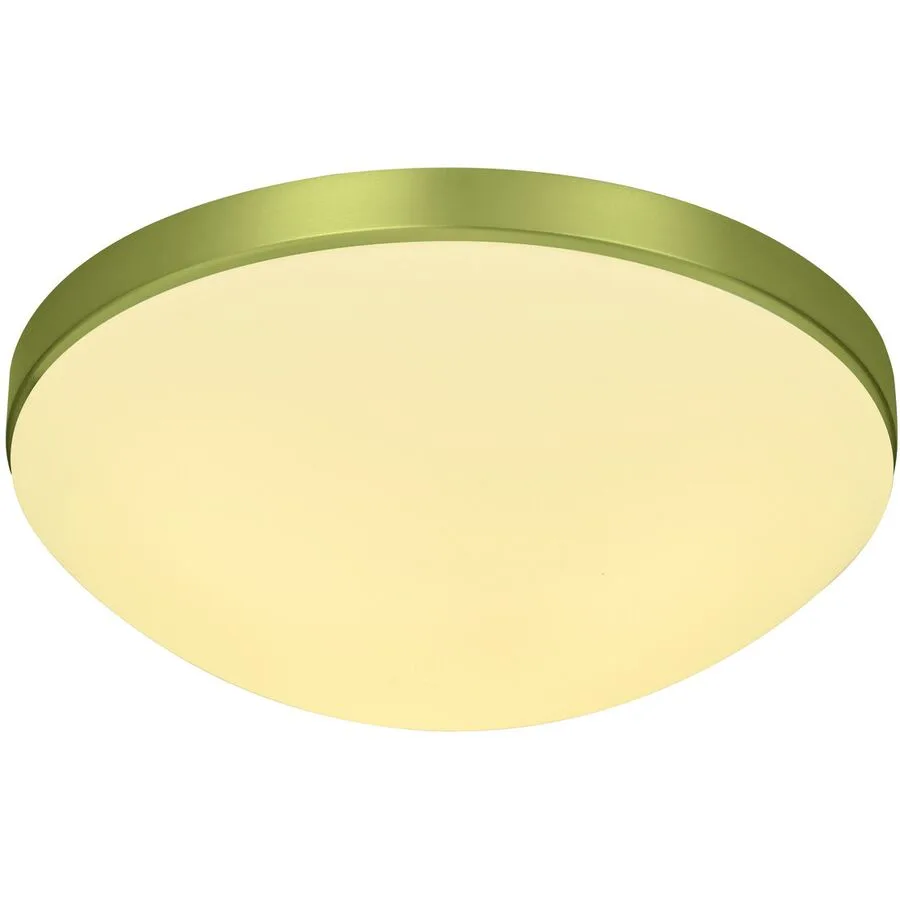Designer-Deckenlampe Bankamp Basic E27 messingfarben dimmbar D 40 cm - Farbe: Messingfarben lackiert / Glas opal weiss - Material: Eisen/Glas
