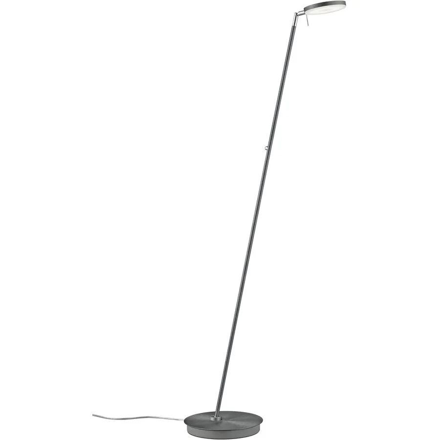 Leselampe Omega Grau Metall 27 cm 140 cm - Farbe: anthrazit - LED - Lichtfarbe: Warmweiss - LED Energiesparlampen