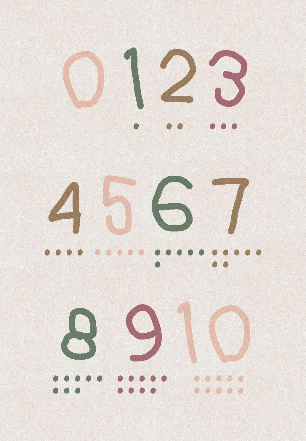 Barneteppe - Counting rug (multi) (Størrelse: 120 x 170 cm)