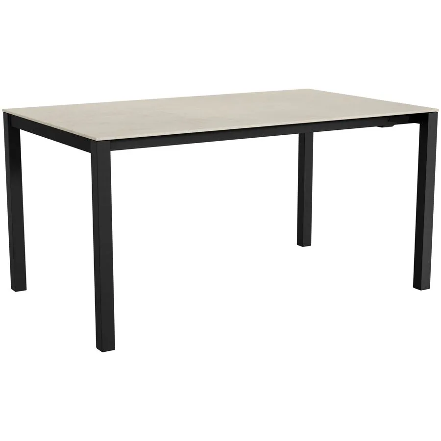 Gartentisch ausziehbar Campo Grande anthrazit / Travertino Romano Keramik/Stahl B 150 T 90 cm - Möbel Konfigurator: Traummöbel individuell