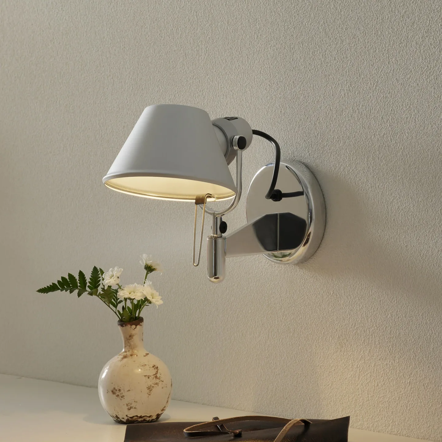 Artemide Tolomeo Faretto vägglampa Aluminium (med på/avknapp)