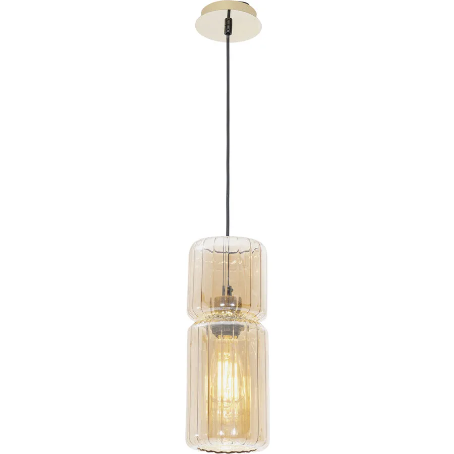 Pendellampe Harmon Bronze/Schwarz/Transparent Glas/Metall 13.2 cm 120 cm - Farbe: Messing/Schwarz/Transparent - Material: Metall/Glas