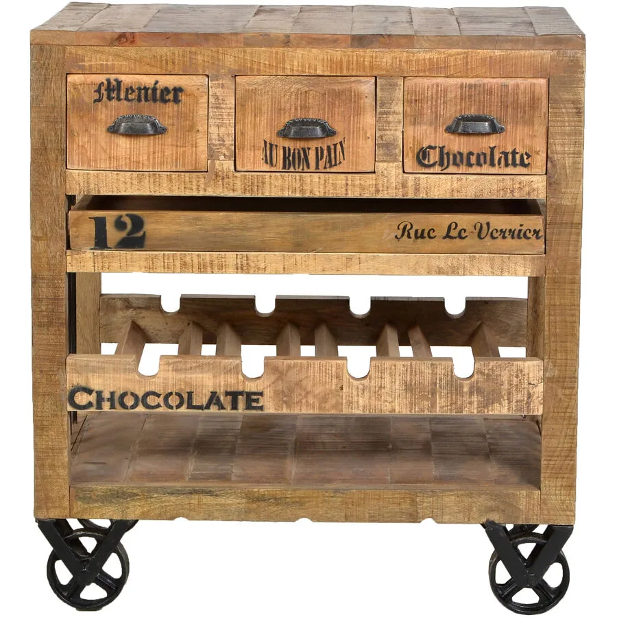 Weinregal Rusc natur Holz B 78 H 87 cm