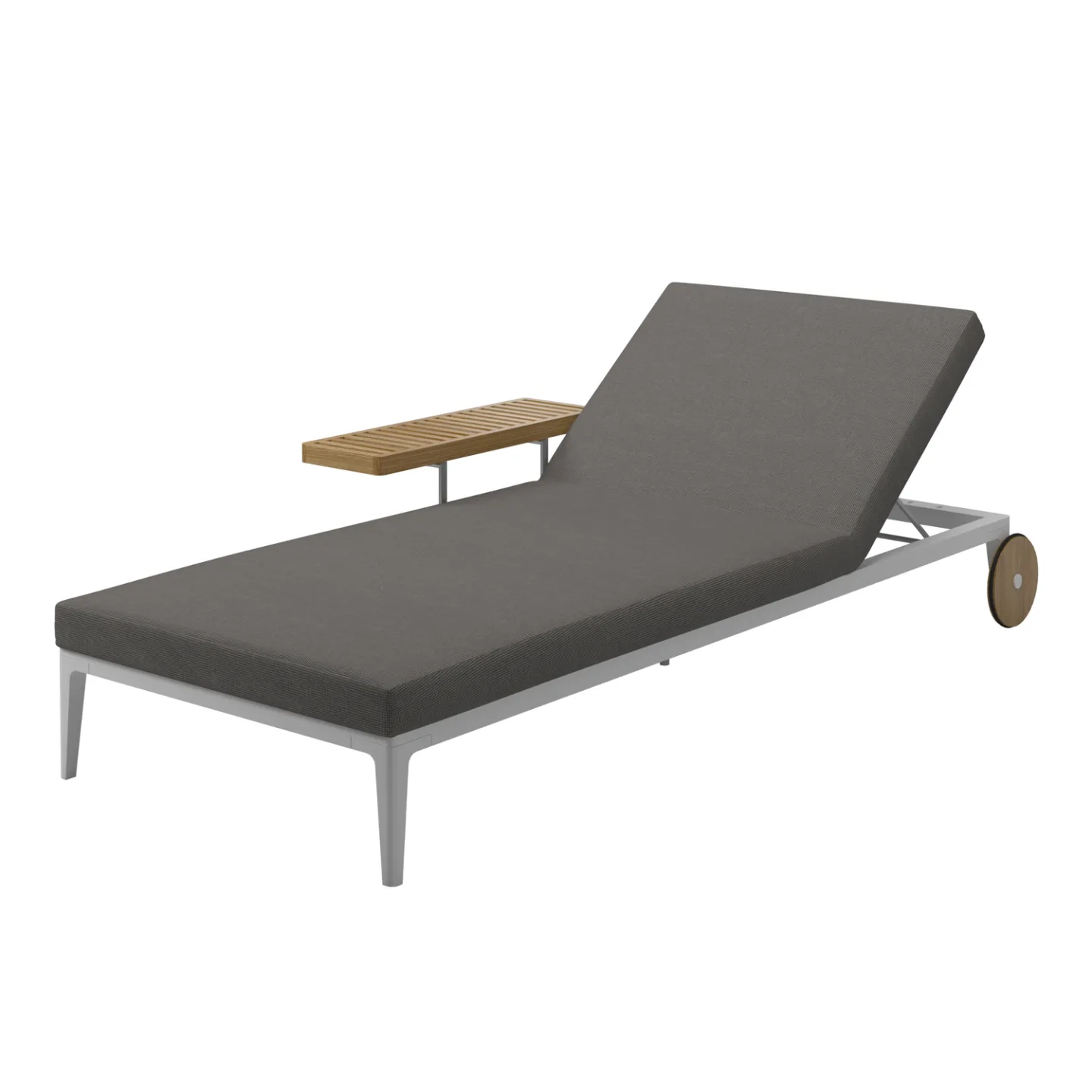 Gloster - Grid Lounger, Frame White, Kat.C Robben Charcoal - Solsängar - Henrik Pedersen - Metall