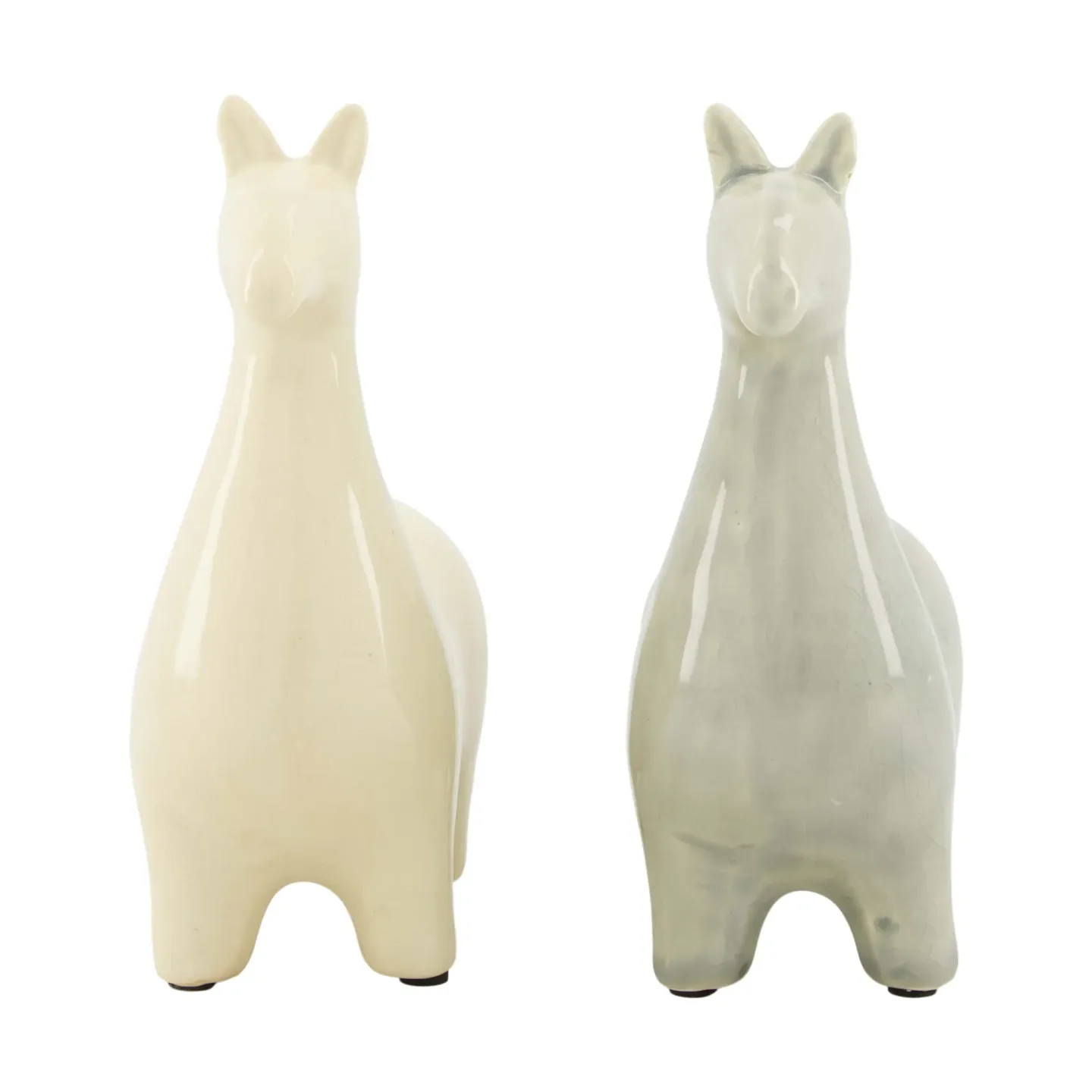 Decofinder Figur Alpaka, Grau-Creme H: 18 cm | Schubiger Möbel