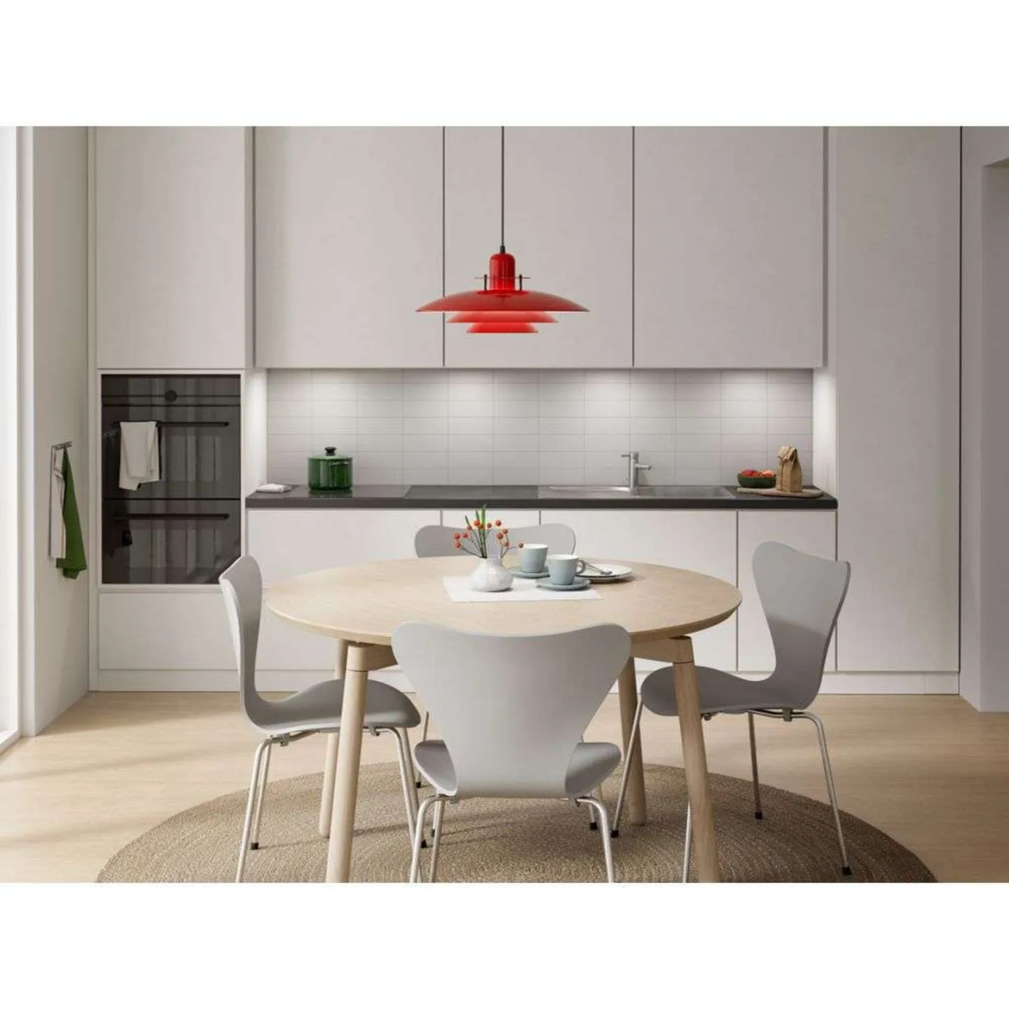 Primus I Pendel Ø43 Glossy Red/Matt Black - Belid - Spisestue - Metal