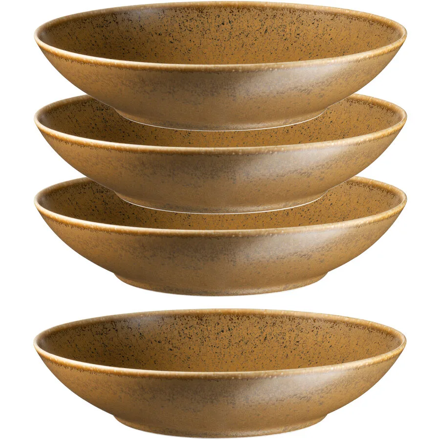 MÄSER Pastateller-Set 4-tlg. Grumpy Beige Porzellan 24 cm