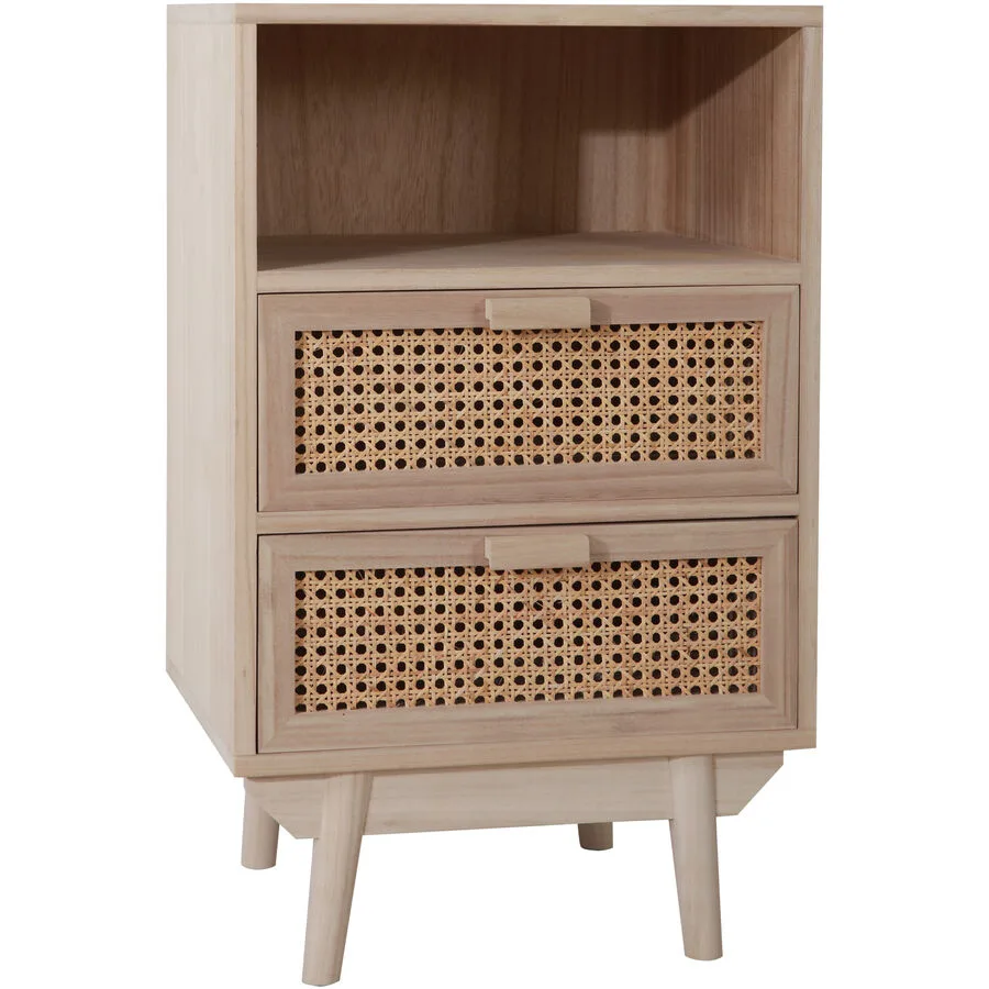 Kommode Luigi Natur MDF, Paulownia, Rattan B 42 H 68 cm
