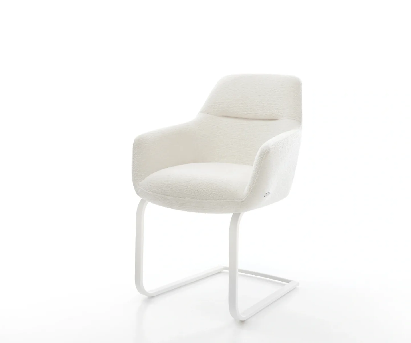 Freischwinger Pejo-Flex Bouclé Soft Beige Freischwinger flach Weiß Taschenfederkern