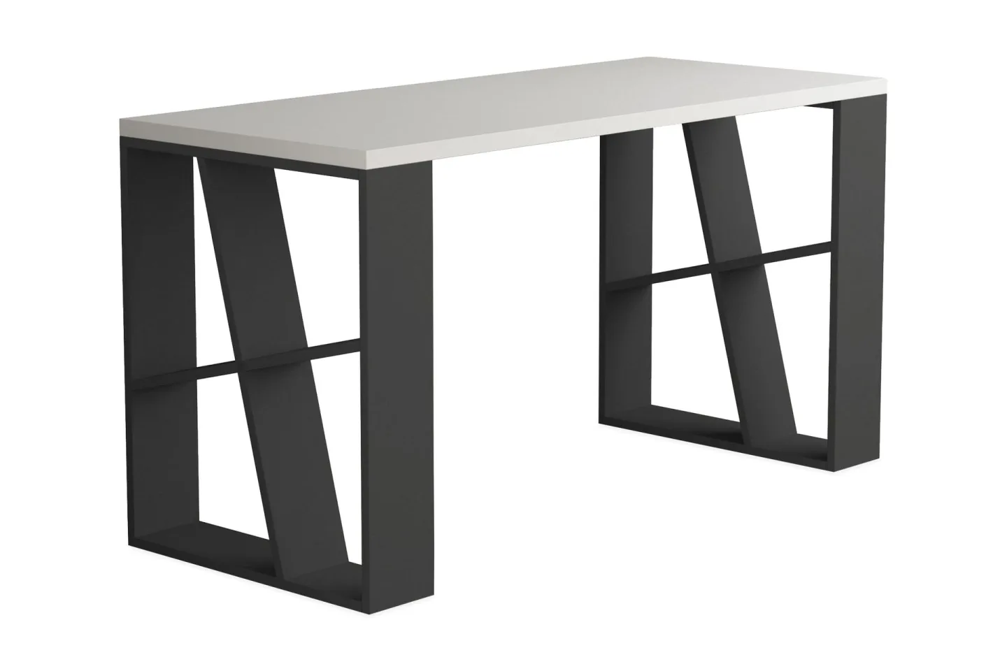 Honemey Skrivbord 140 cm - Vit/Mörkgrå