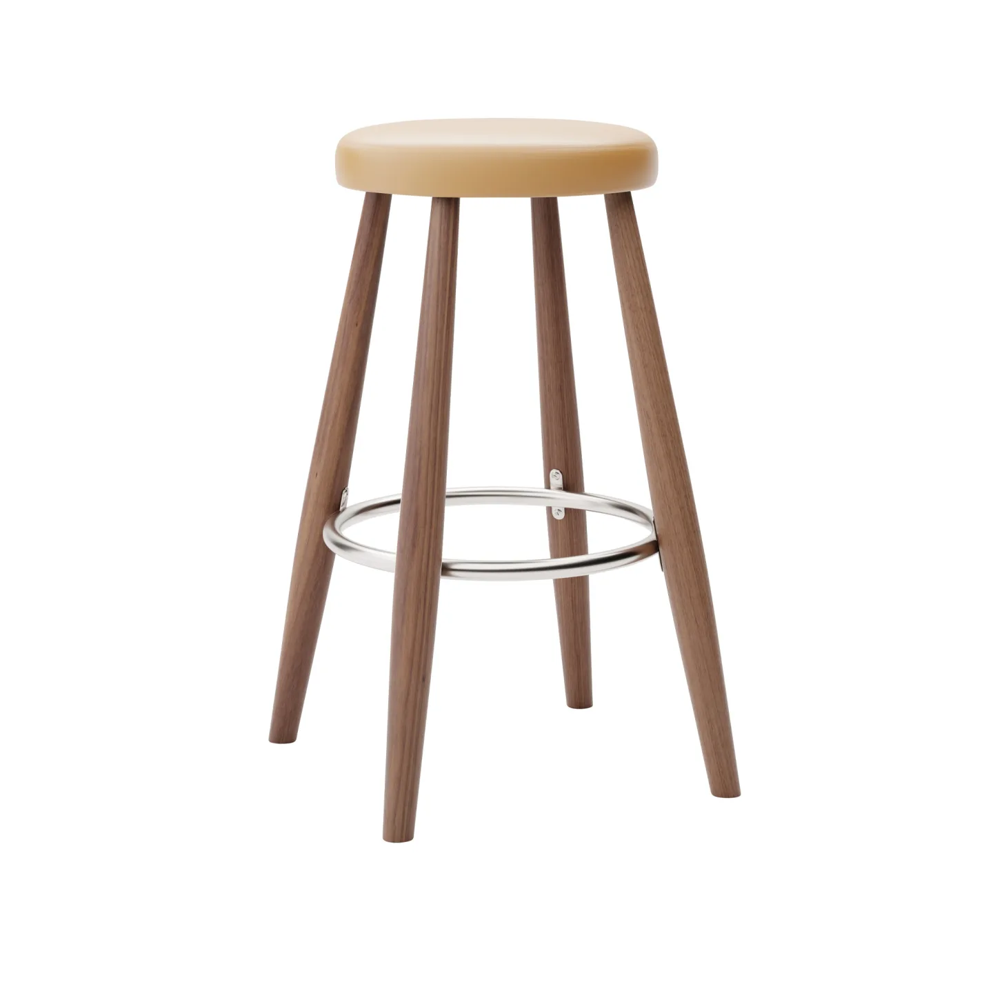 Carl Hansen - CH58 Low Stool, Oljad Valnöt, Lädergrupp A Loke - 7050 - Barstolar - Hans J. Wegner - Träfärgad - Läder/Metall/Trä