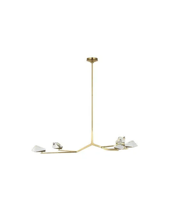 Carraig 53" 5 Light Chandelier Brass