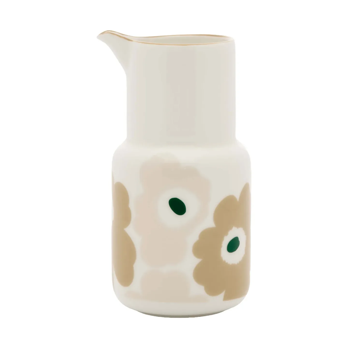 Marimekko Unikko Karaffe Weiß-hell sand-beige-dunkelgrün, 0,65 l