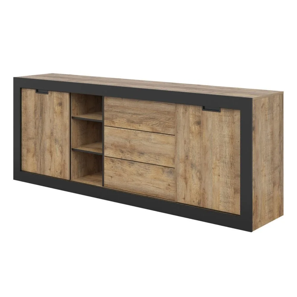 Skänk Tudor 2 dörrar med 3 lådor - 85 cm