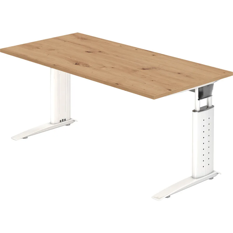 Schreibtisch Office Asteiche Holzwerkstoff Höhenverstellbar B 160 T 80 cm