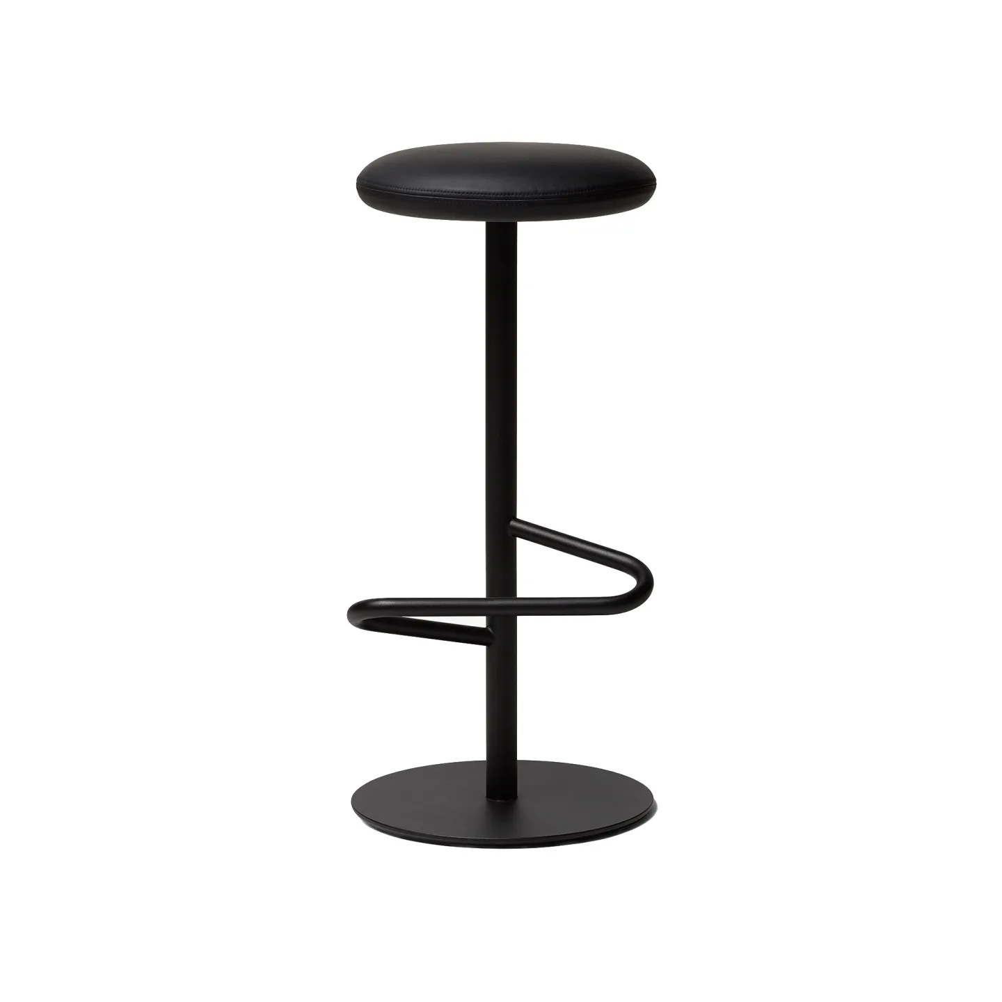 Massproductions - Odette Stool - H 700, Black, Fabric D, Elmo Leather Soft 1 99999 - Barstolar - Chris Martin - Metall