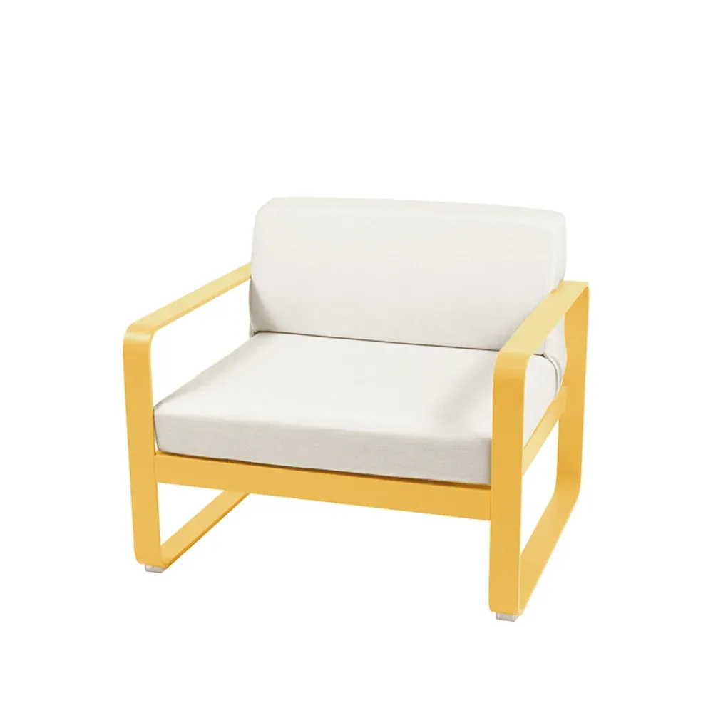 Fermob Bellevie fåtölj Honey (gul), off-white dyna