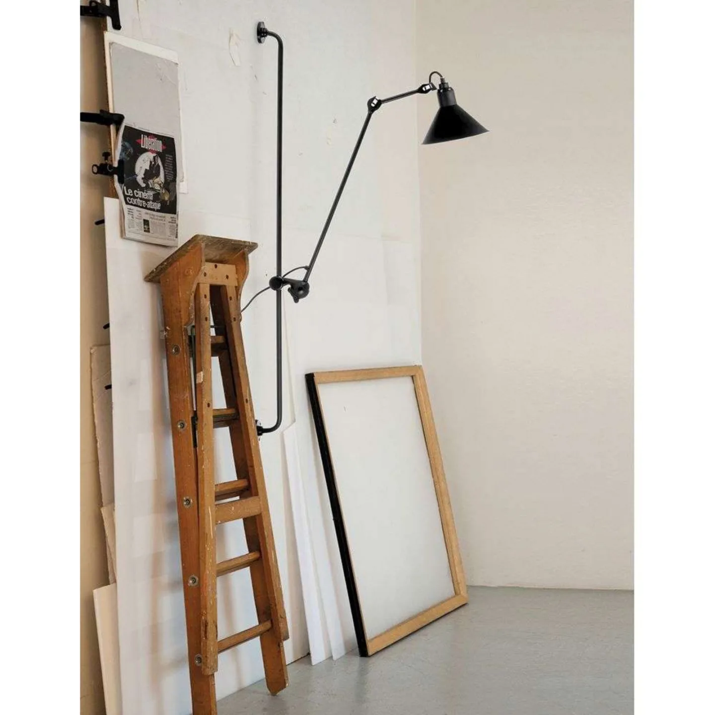 214 Wandleuchte Conic Schwarz/Blau - Lampe Gras - Wohnzimmer - Industrielles Design - Metall - Einflammig