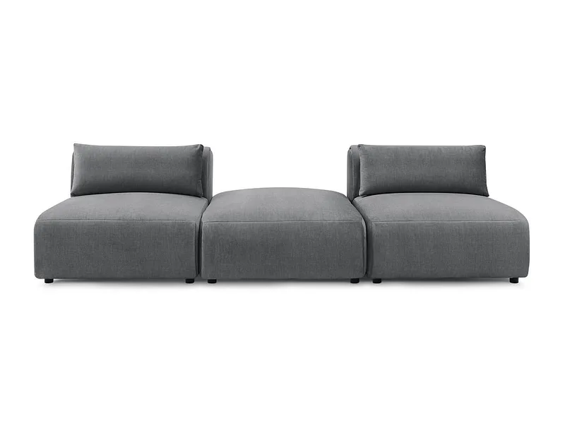 3er Sofa BOBOCHIC JEANNE Samt dunkelgrau