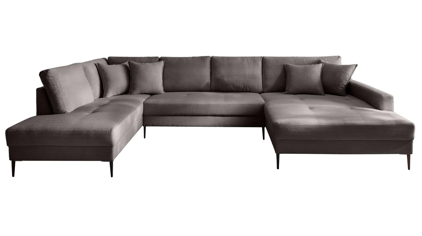 Wohnlandschaft Cord dunkelgrau - 360 cm - SUMMER