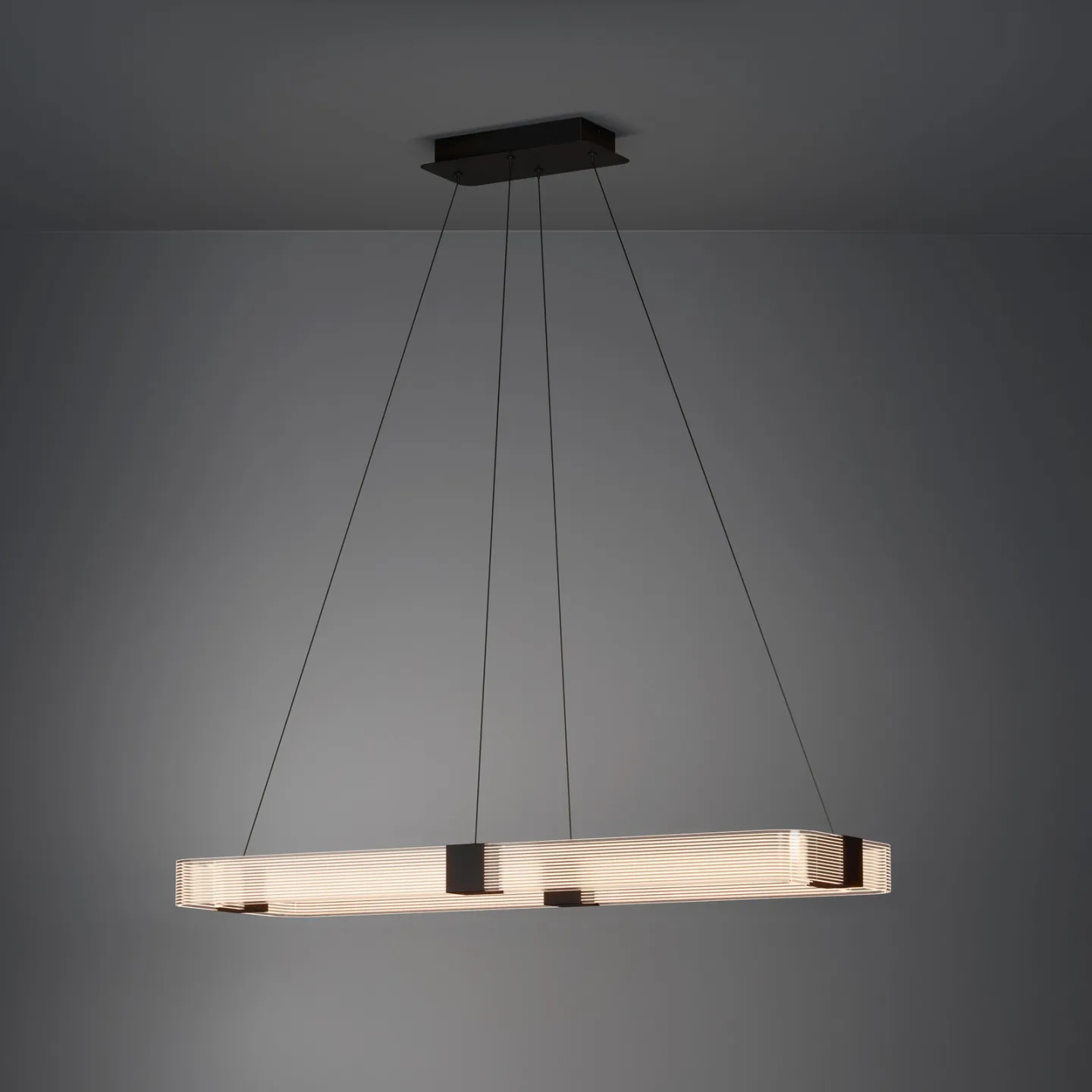 Mogetonello LED-Hängelampe, schwarz, 100 cm - Stars of Light - Wohnzimmer - Modern - Metall - Eckig