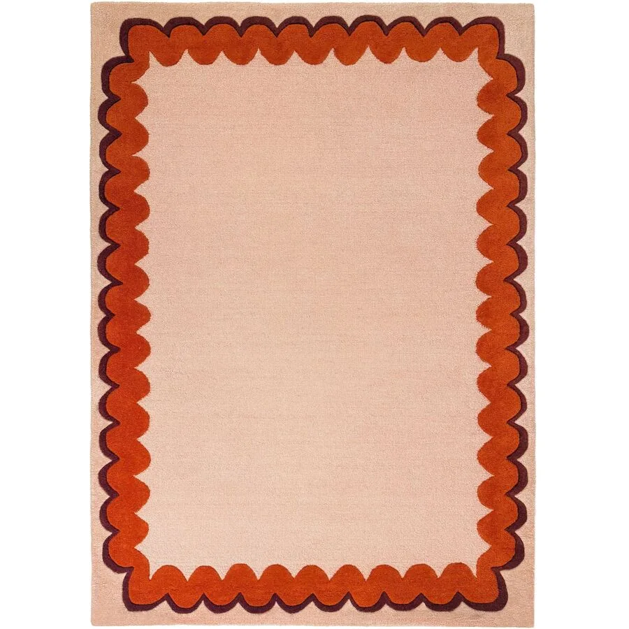 Teppich Winona ORANGE Welle, Düne 100% Wolle 160 x 230 cm