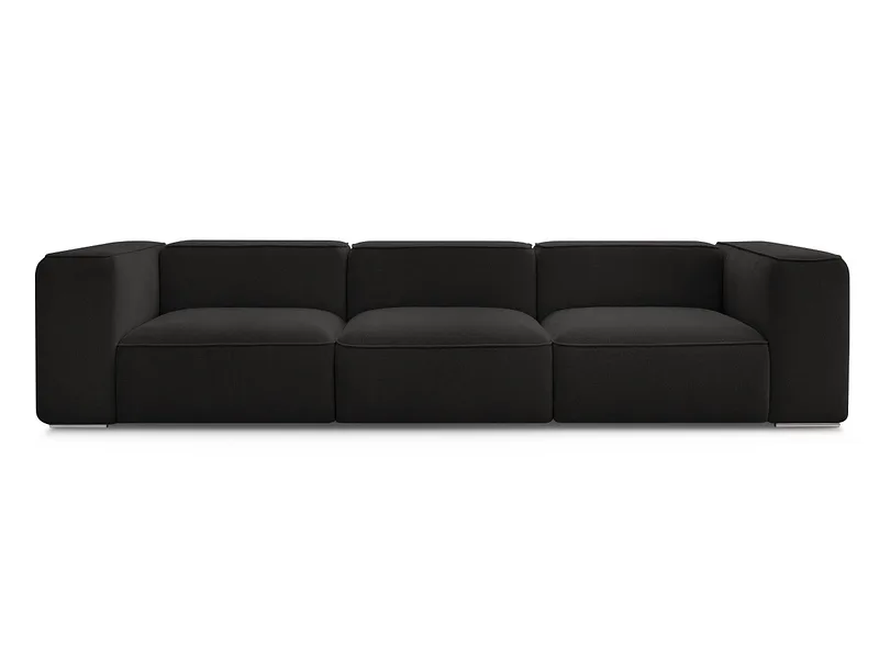 3er Sofa BOBOCHIC ZEPHYR Stoff mit Textur schwarz