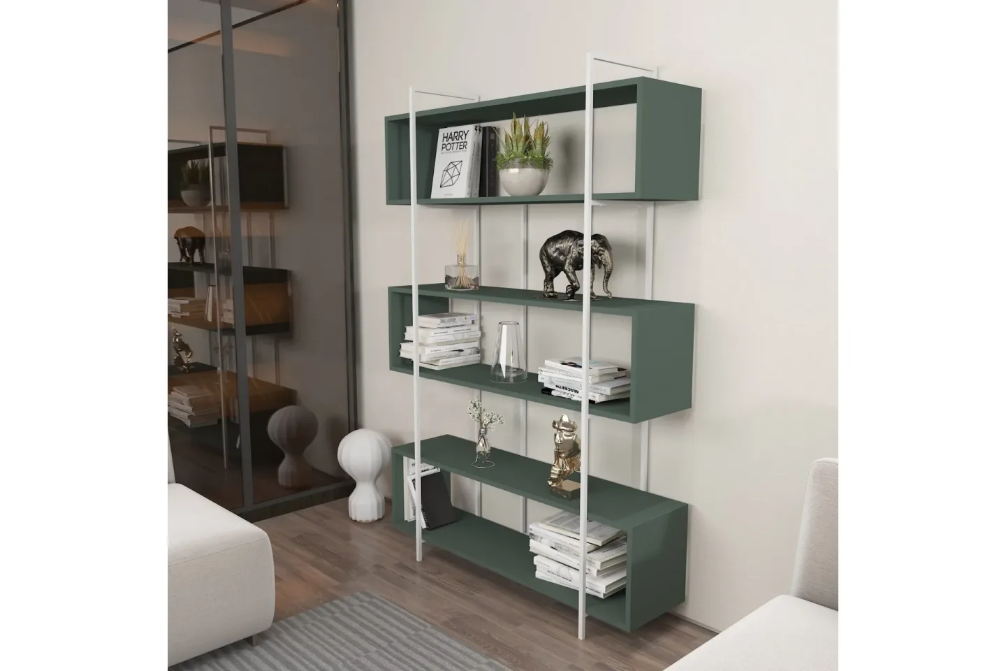 Bruti Bokhylla 120 cm - Vit