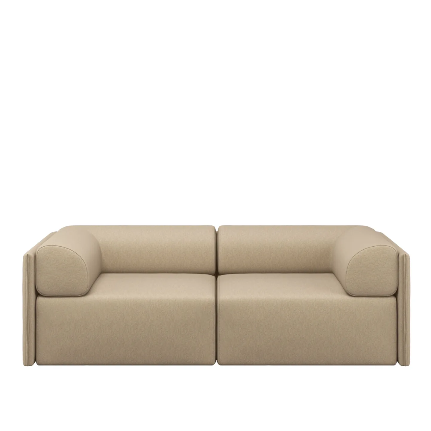 HEM - Palo Block 2-seater Sofa Low Back with Armrests Beige - Soffor - Beige - Metall/Plast/Ull