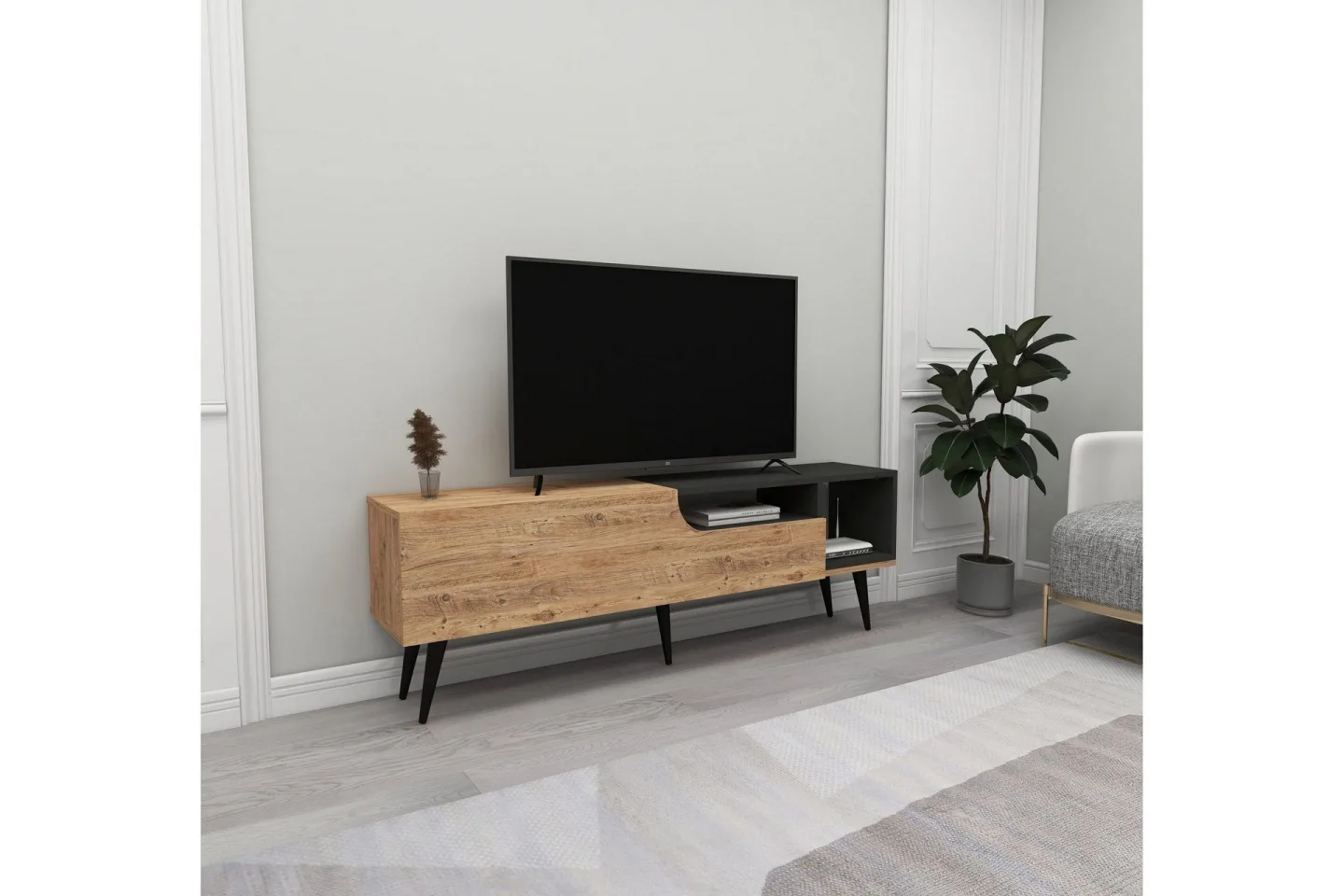 Mul Tv-bänk 150 cm - Brun/Antracit