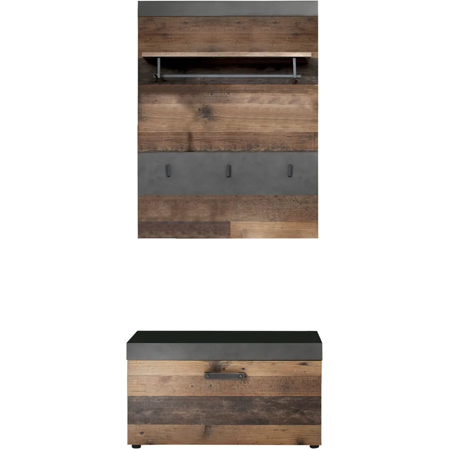 Garderobenmöbel-Set Fuerte graphit Holzwerkstoff B 80 T 37 H 192 cm