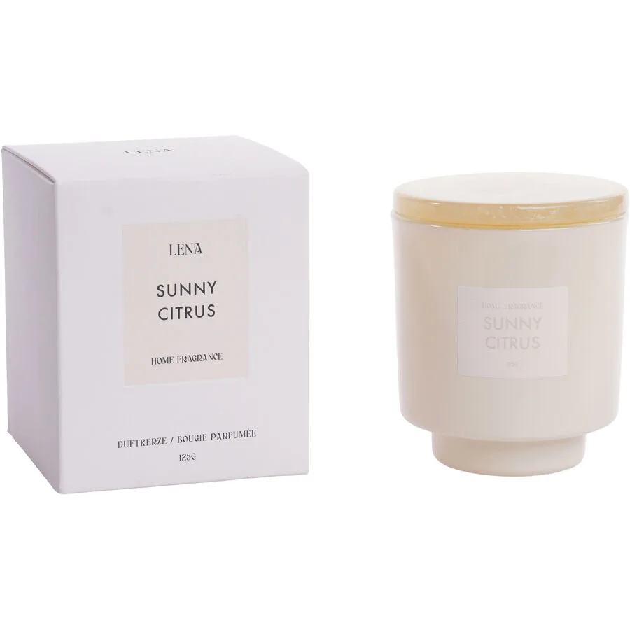 Duftkerze Lena Sunny Citrus 125g creme - Material: Glas/Polyresin