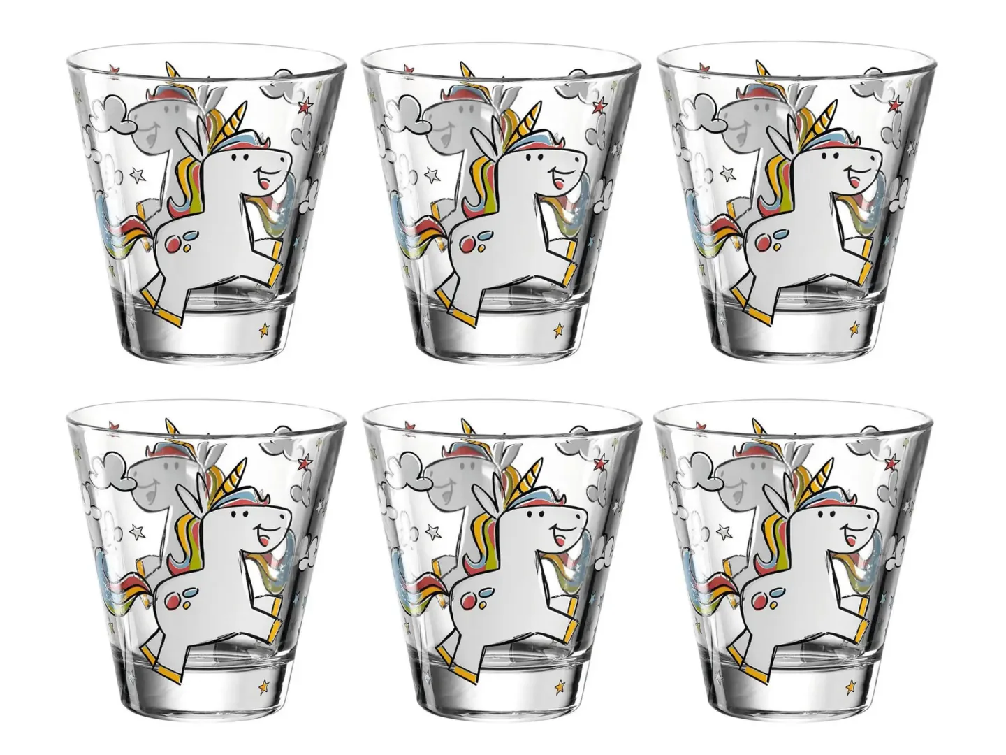 Alltron Trinkglas Für Kinder Bambini Einhorn, 215 ml, 6 Stück Transparent | Schubiger Möbel