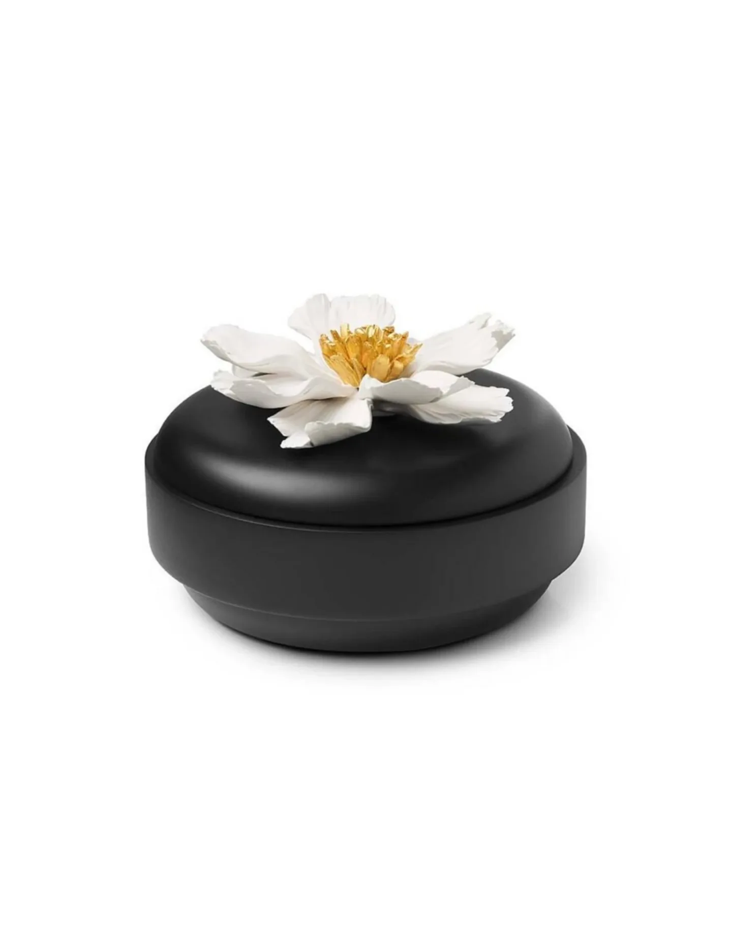 Abhika Dose Peony Schwarz H: 10 cm | Schubiger Möbel