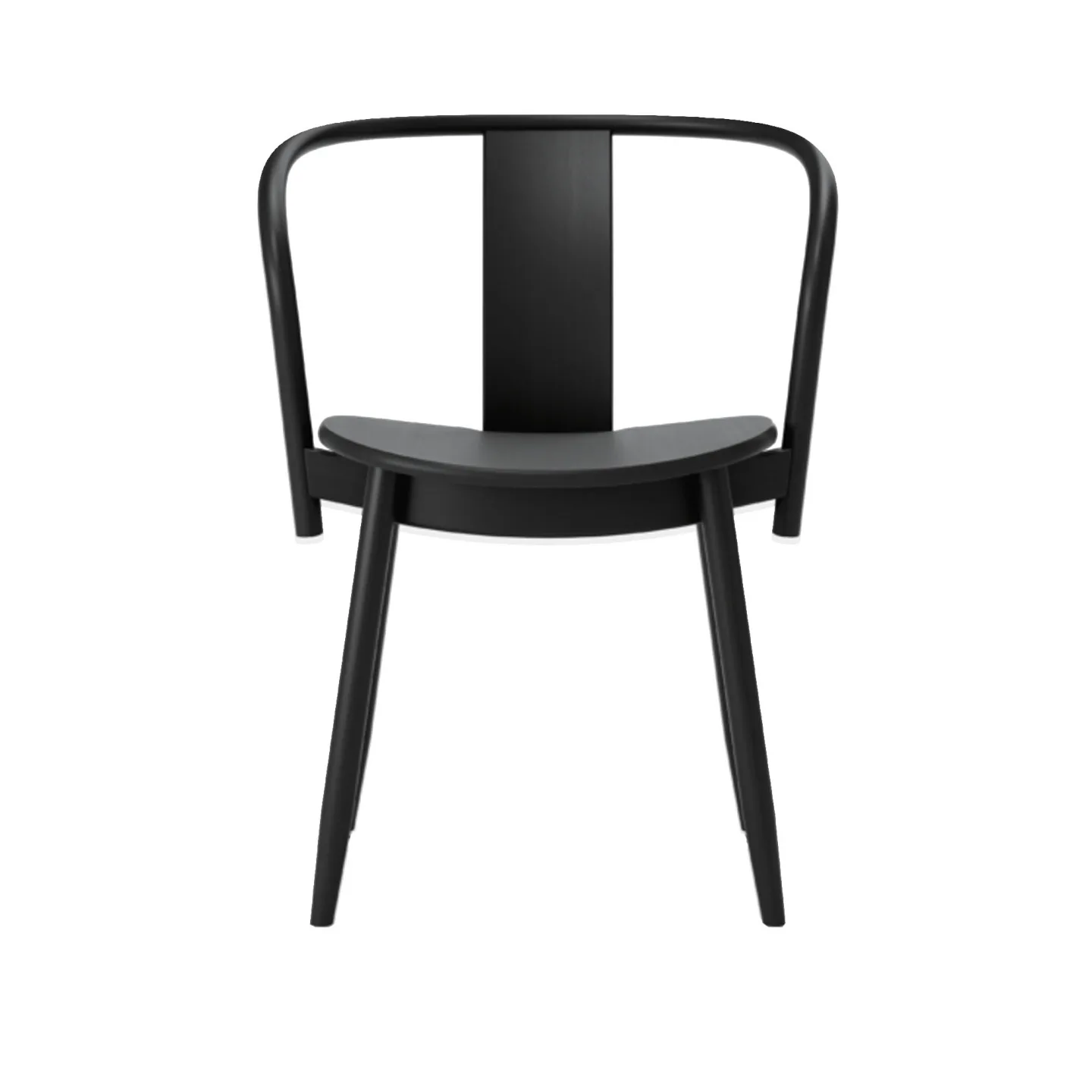 Massproductions - Icha Chair, Black Stained Beech, Utan klädsel - Matstolar - Chris Martin - Svart - Trä