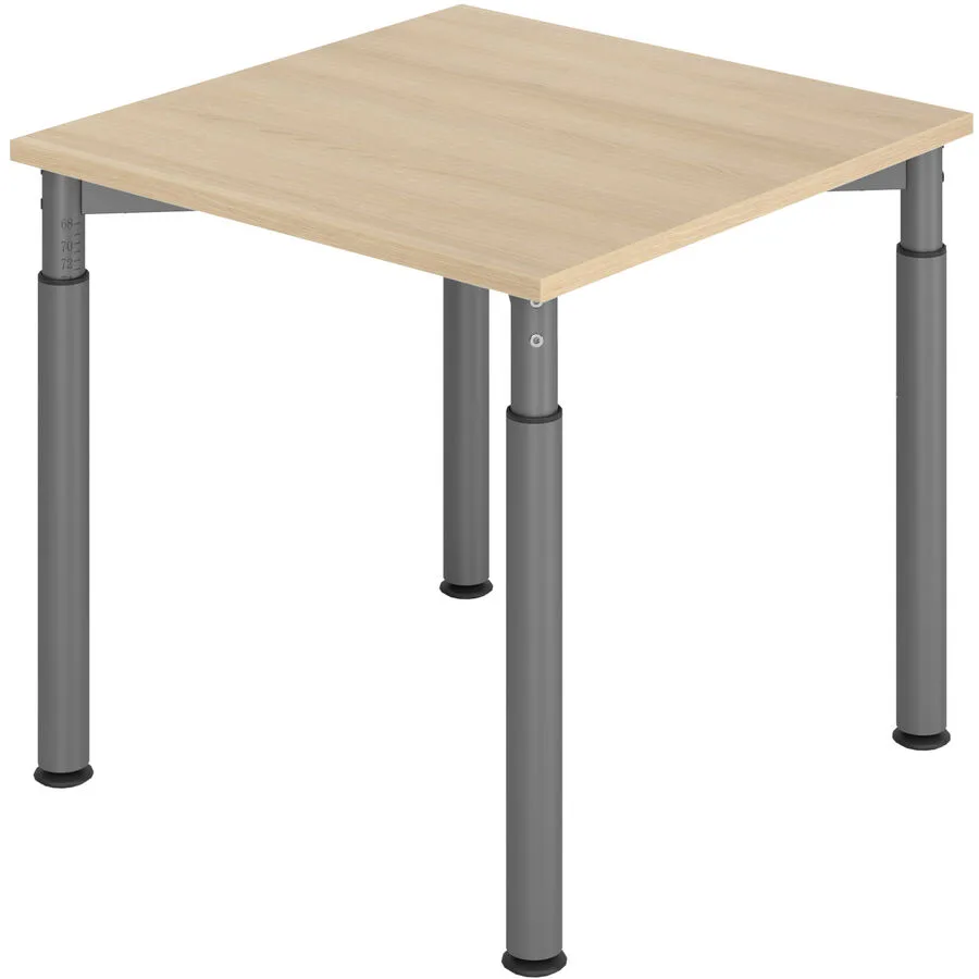 Schreibtisch Office eiche Holzwerkstoff Höhenverstellbar B 80 T 80 cm