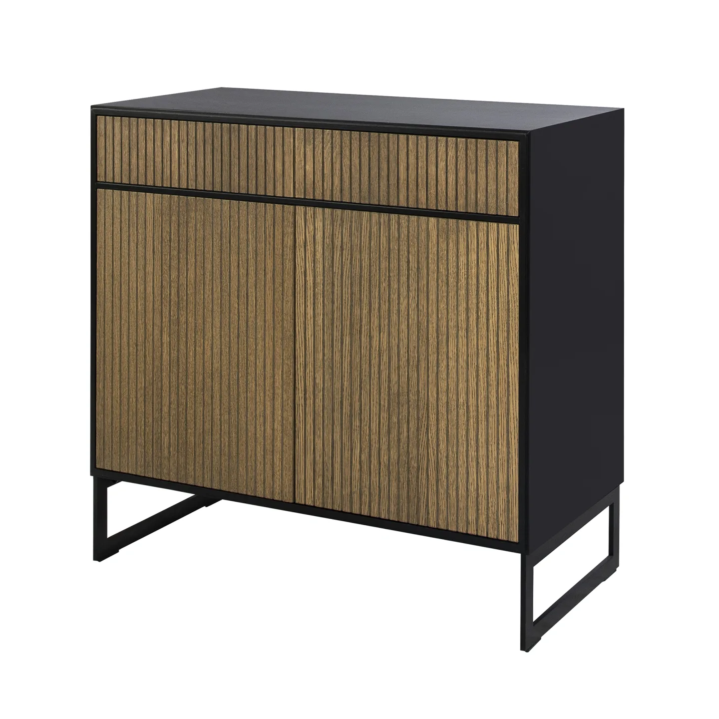 Englesson - Line Skänk Hög 2 Dörrar 6811BW-B Burned Walnut / Black / Black - Skänkar och sideboards - Metall/Trä
