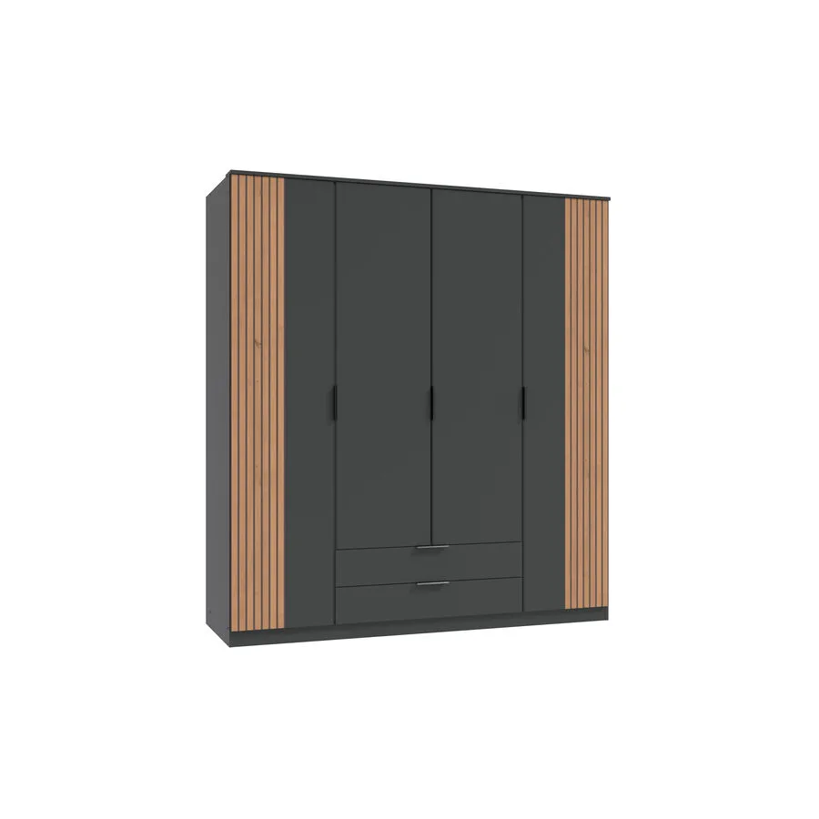 Kleiderschrank Arim Eiche/graphit Holzwerkstoff B 180 cm