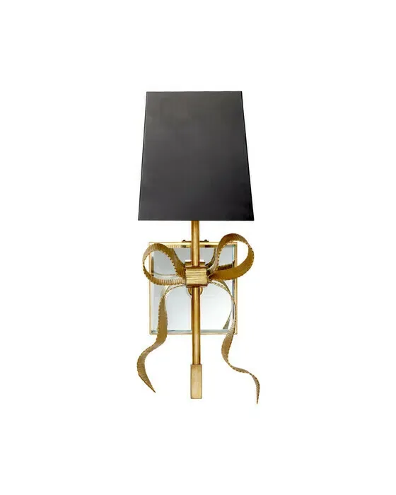 Ellery Small Gros-GraBow Sconce Soft Brass/Matte Black Shade