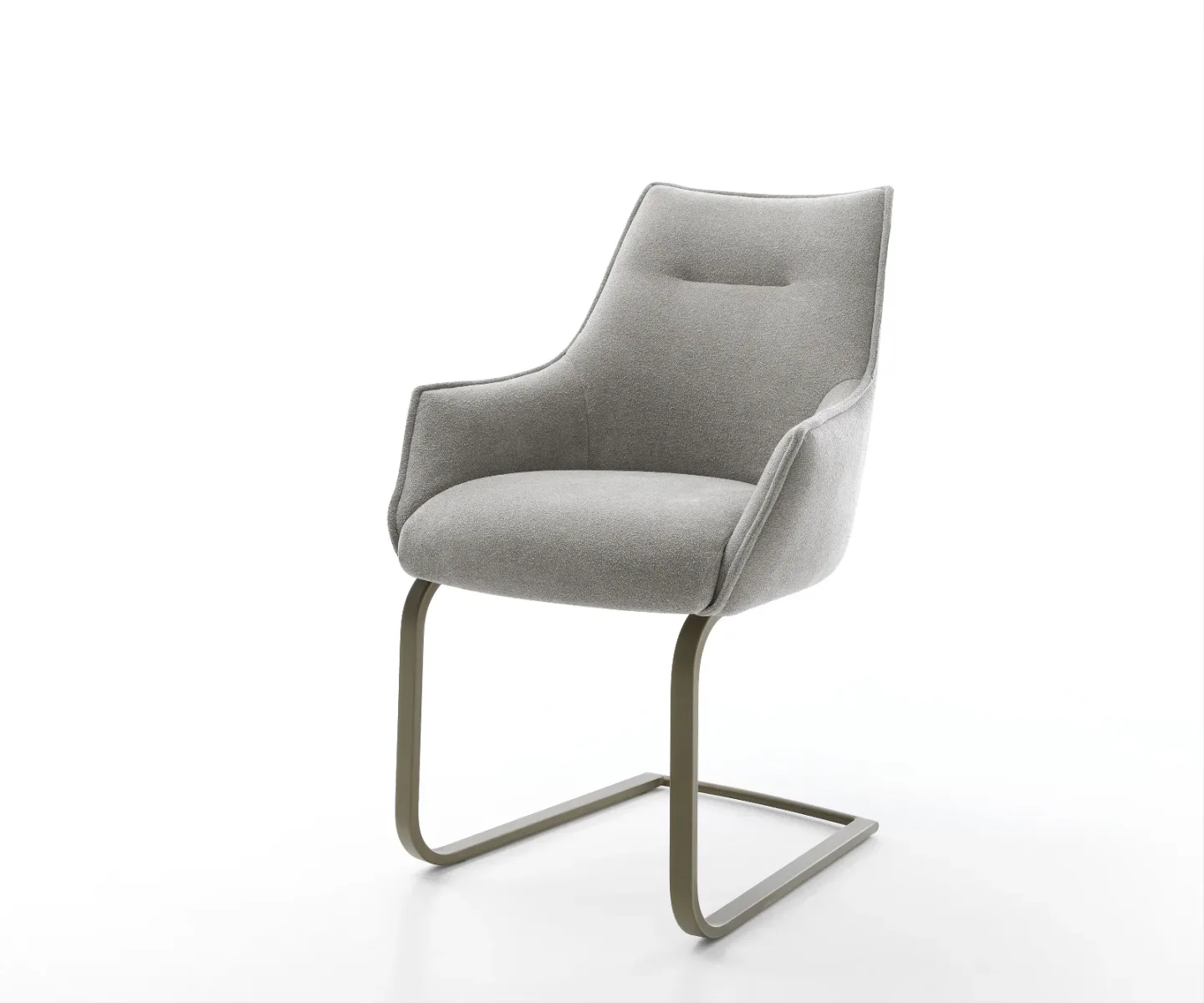 Freischwinger Alja-Flex mit Armlehnen Strukturstoff Soft Grau Freischwinger flach Effektfinish Titan Taschenfederkern