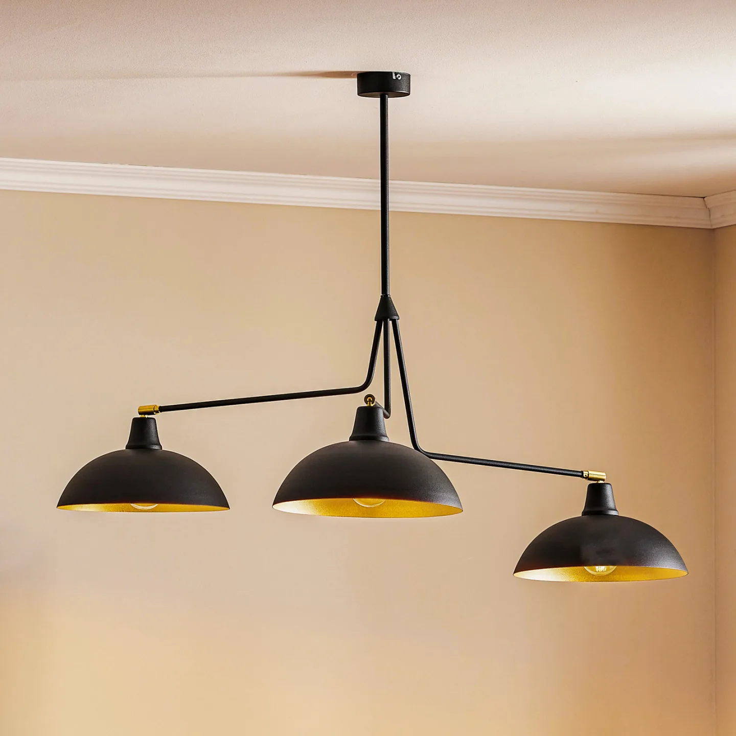 1036 Hängelampe schwarz 3-flammig - ALDEX - Wohnzimmer - Modern - Metall - Mehrflammig