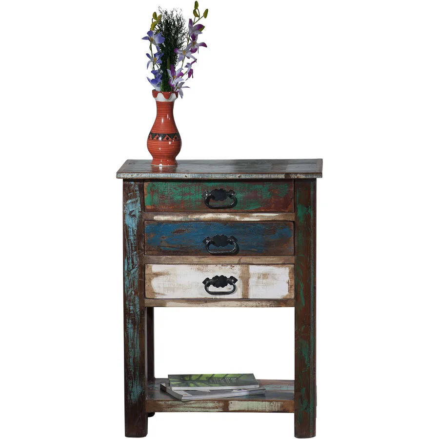 Tisch South Bunt Recycletes Altholz (lackiert) B 60 H 79 cm