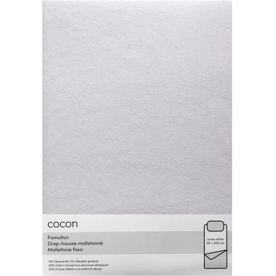 Topper COCON Weiss Flanell 90 x 200 cm