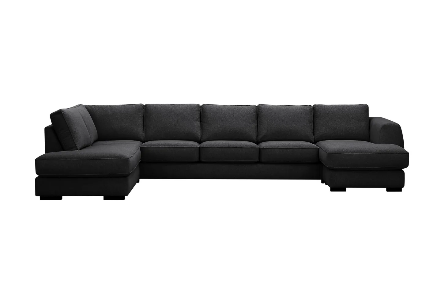 Optus 6-sits U-soffa med Divan och schäslong höger - Svart
