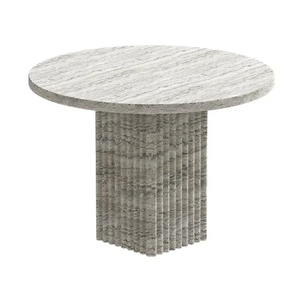 NORR11 Soho Couchtisch Silver travertin, Ø50x35 cm