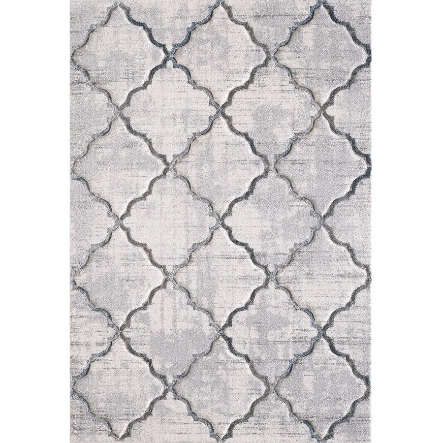 Teppich Lorena Weiss, Grau Anderes Muster Polypropylen 80 x 150 cm